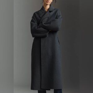 PAIGE Connery Wool-Blend Long Robe Coat in charcoal gray color Size XSmall NWT